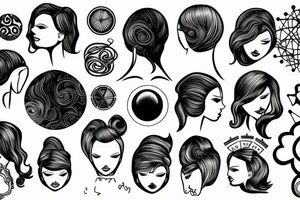 Atoms coming out ladies head with molecule tattoo idea