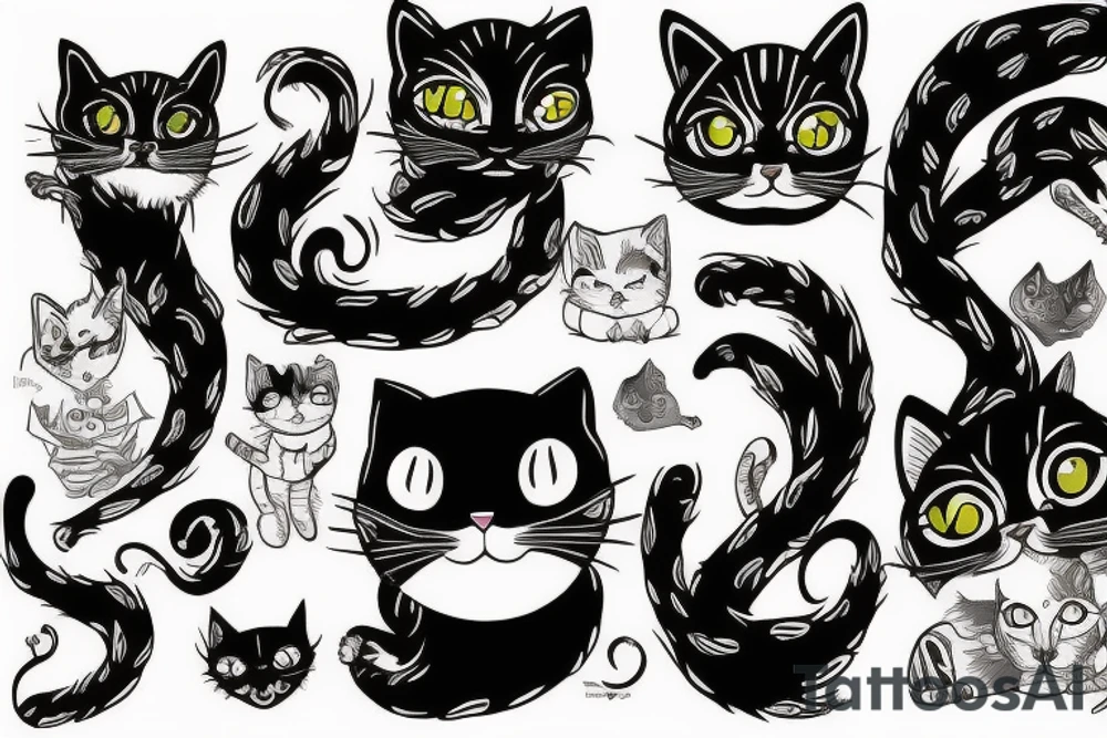 Scared cat tattoo idea
