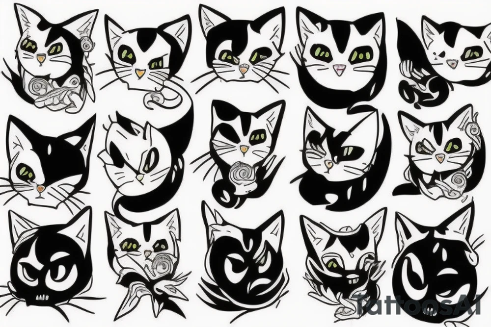 Scared cat tattoo idea