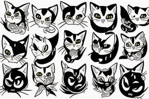Scared cat tattoo idea