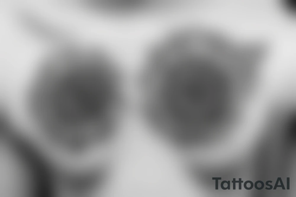 sunflower inside triangle, leaves falling down and spreading around the flower black dots tattoo idea