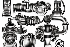 A irrigation pump on the riverside tattoo idea