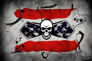 Rebel flag skull smoking joint tattoo idea