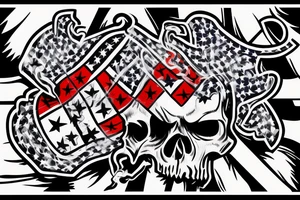 Rebel flag skull smoking joint tattoo idea