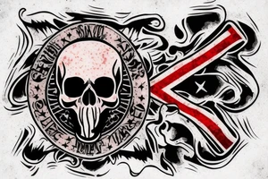 Rebel flag skull smoking joint tattoo idea