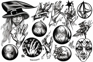 Witch hands crystal ball tattoo idea