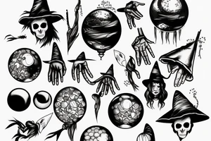 Witch hands crystal ball tattoo idea