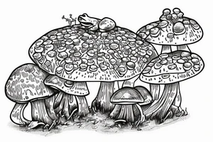 Cottage core frog on a mushroom tattoo idea