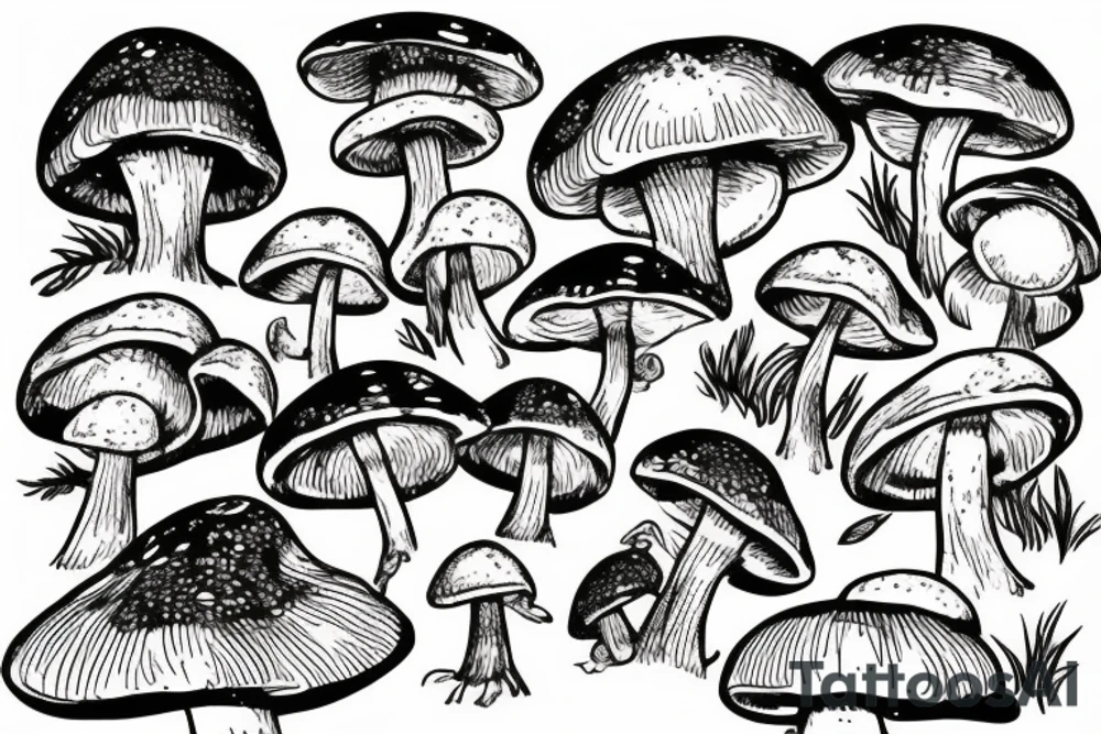 Cottage core frog on a mushroom tattoo idea