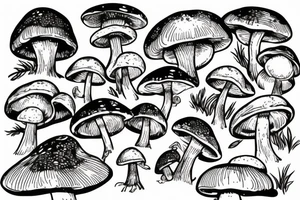 Cottage core frog on a mushroom tattoo idea
