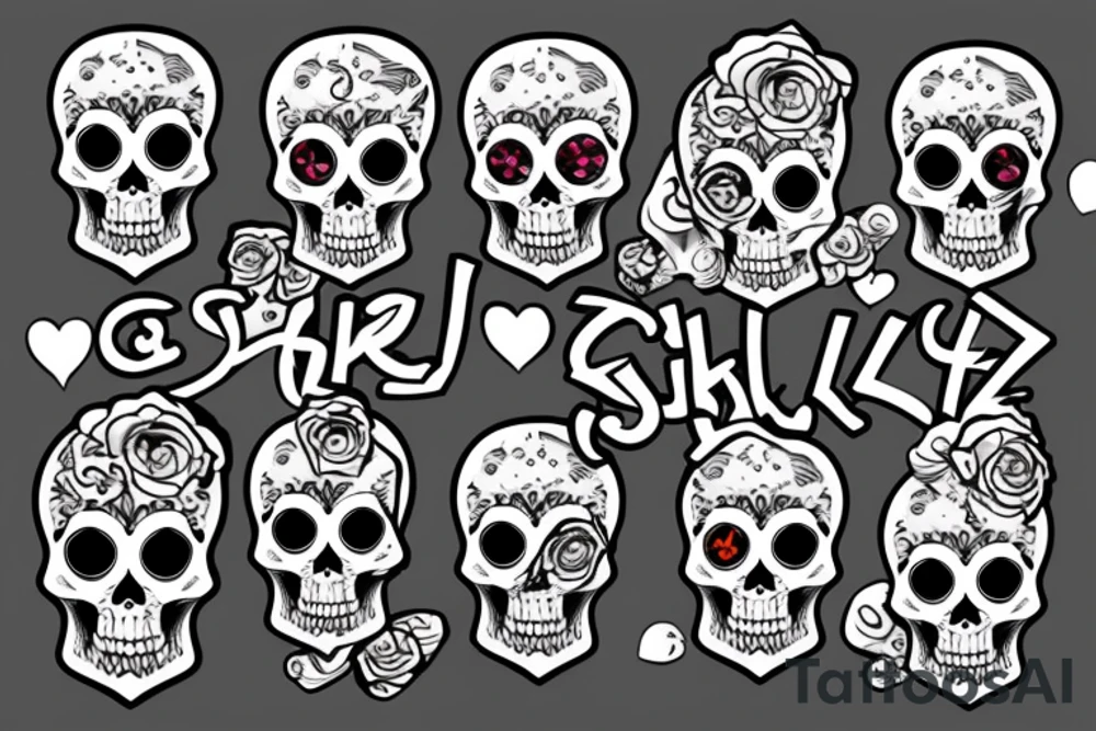 Girl skull smoking joint tattoo idea