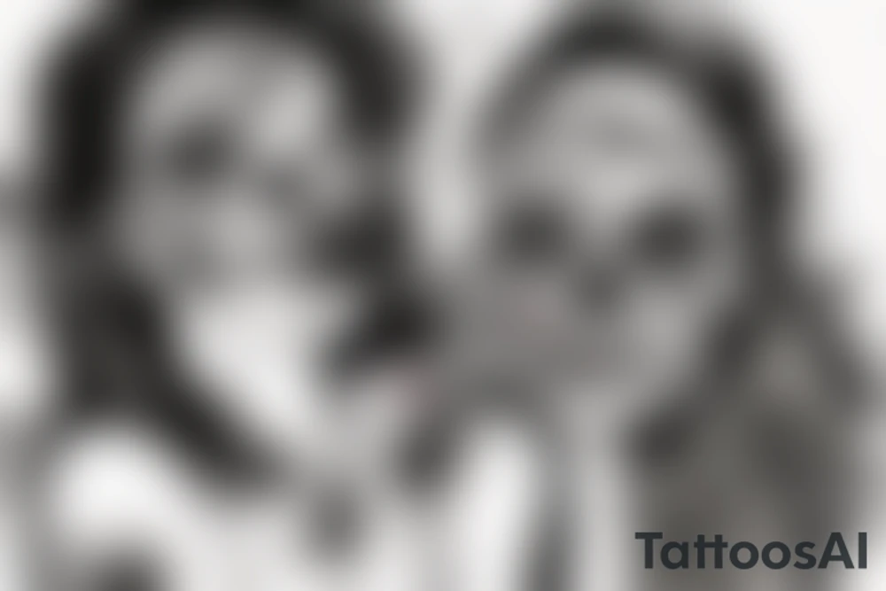 Girl skull smoking joint tattoo idea