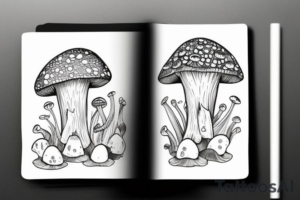 Cottage core frog on a mushroom tattoo idea