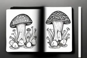 Cottage core frog on a mushroom tattoo idea