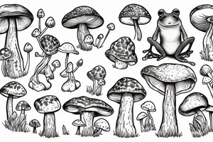 Cottage core frog on a mushroom tattoo idea