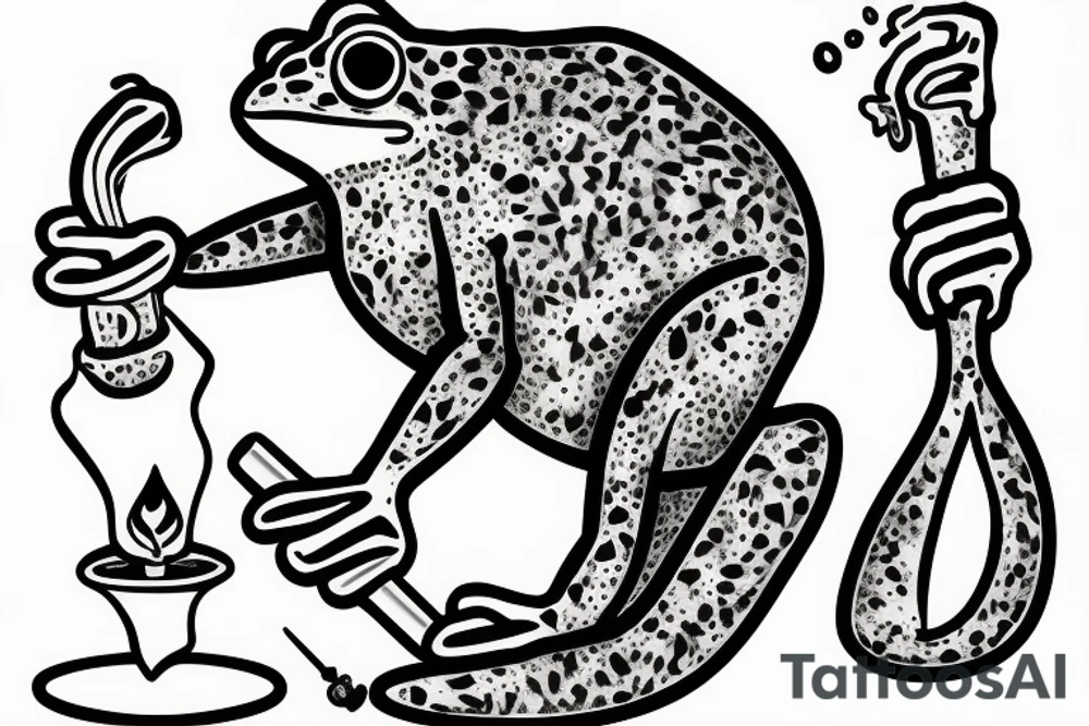 Frog smoking a joint tattoo idea