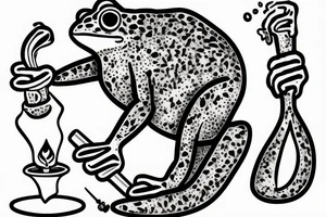 Frog smoking a joint tattoo idea