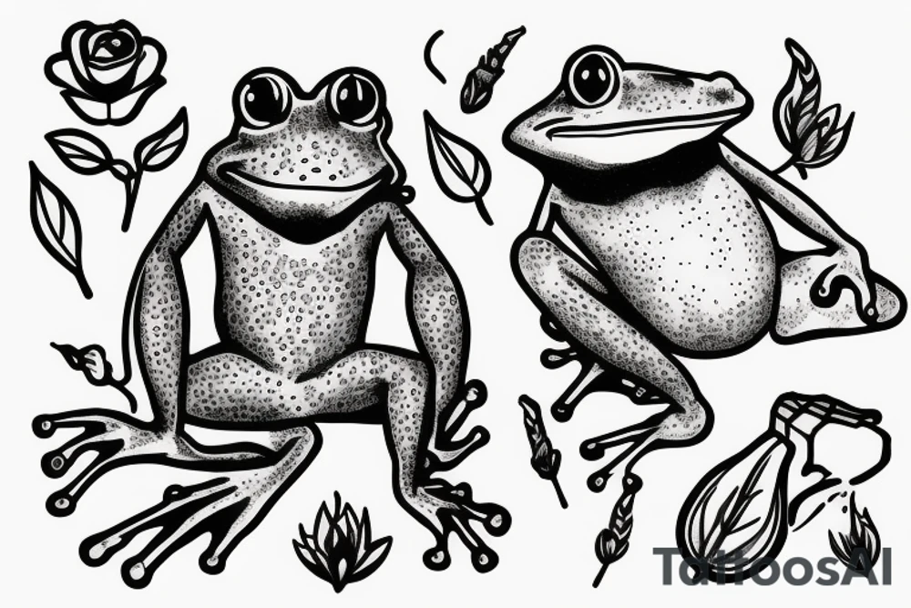 Frog smoking a joint tattoo idea