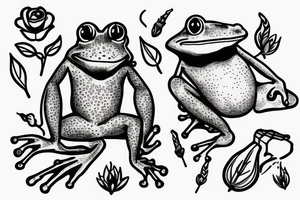 Frog smoking a joint tattoo idea