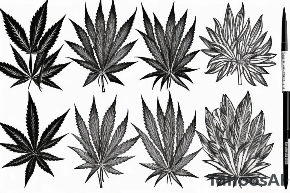 Weed plant tattoo idea