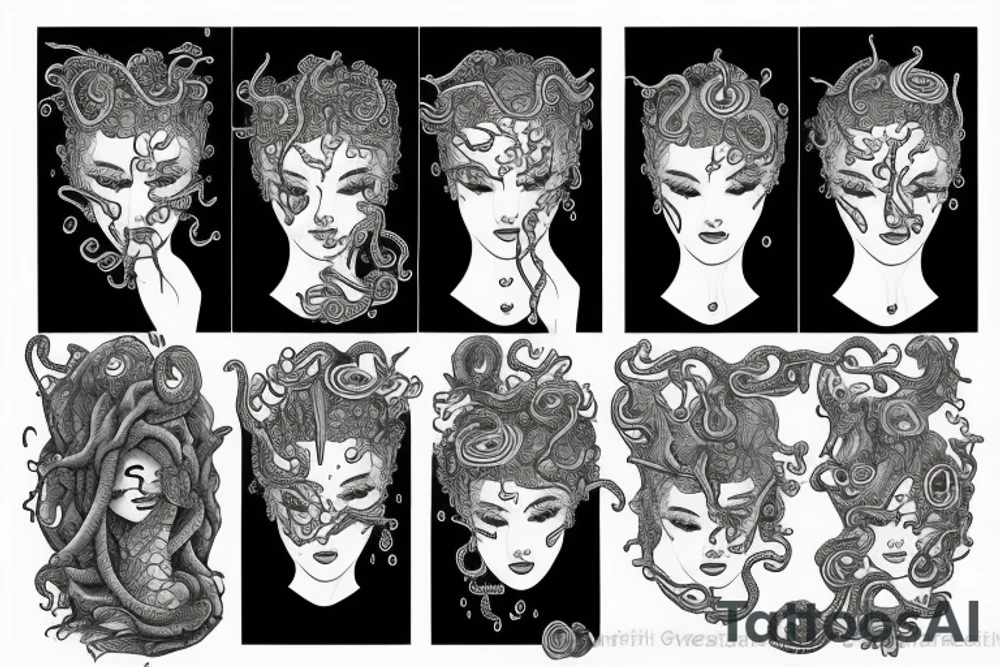 Medusa in rain tattoo idea