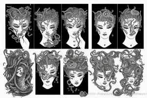 Medusa in rain tattoo idea
