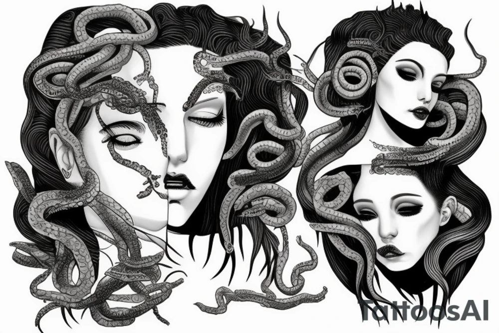 Medusa in rain tattoo idea
