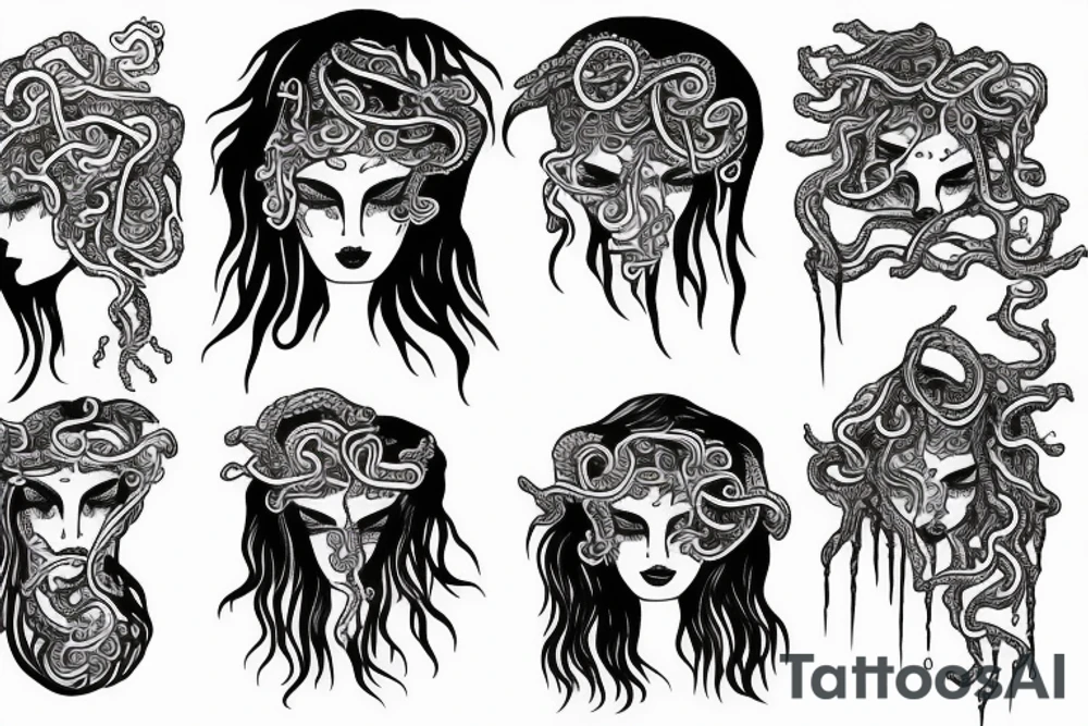 Medusa in rain tattoo idea