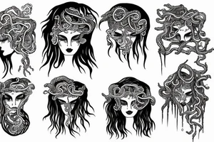 Medusa in rain tattoo idea
