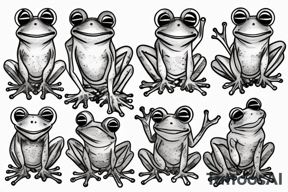old looking frog in a prison tattoo idea