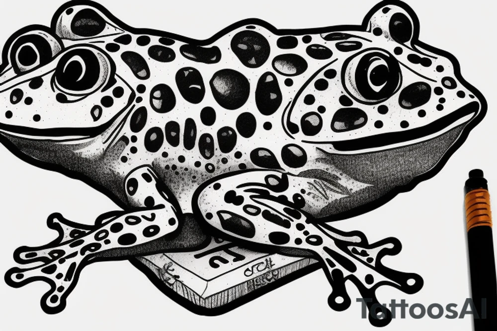 old looking frog in a prison tattoo idea
