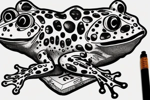 old looking frog in a prison tattoo idea