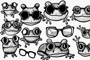 weathered frog toad wearing glasses tattoo idea