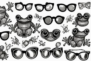 weathered frog toad wearing glasses tattoo idea
