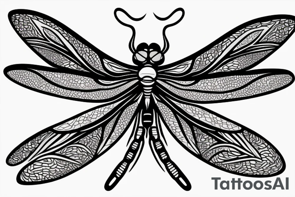 dragonfly with burning wings tattoo idea