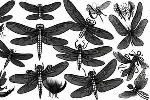 dragonfly with burning wings tattoo idea