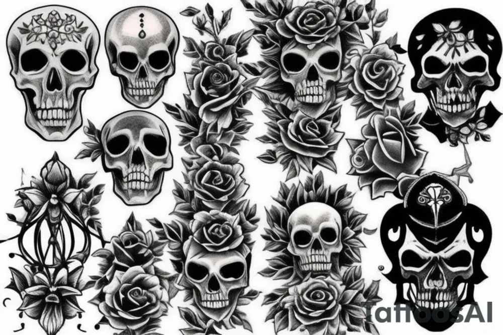 I want a skeletal chest piece with florals and the three fates tattoo idea