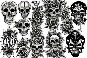 I want a skeletal chest piece with florals and the three fates tattoo idea