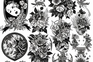 I want a chest piece with florals and the three fates tattoo idea