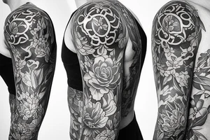 I want a chest piece with florals and the three fates tattoo idea