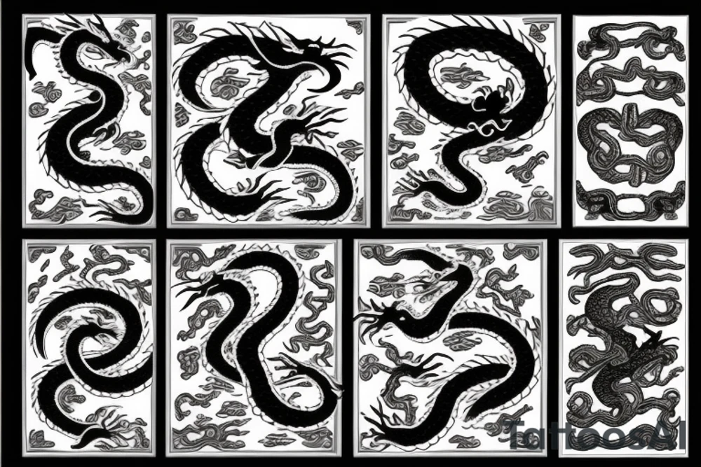 Dragon versus snake tattoo idea