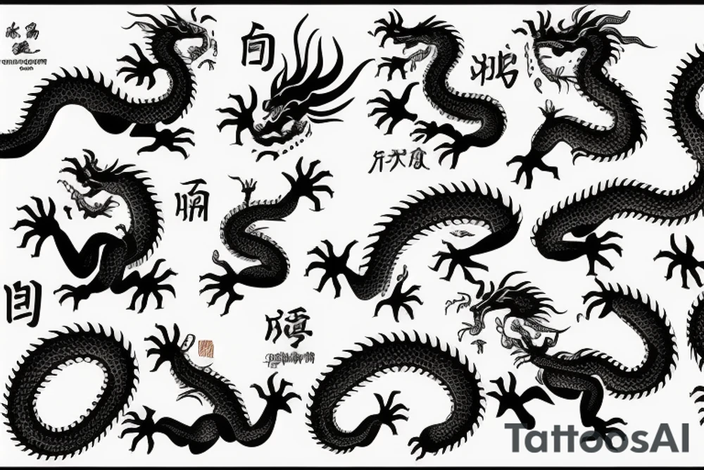 Chinese simple dragon tattoo idea