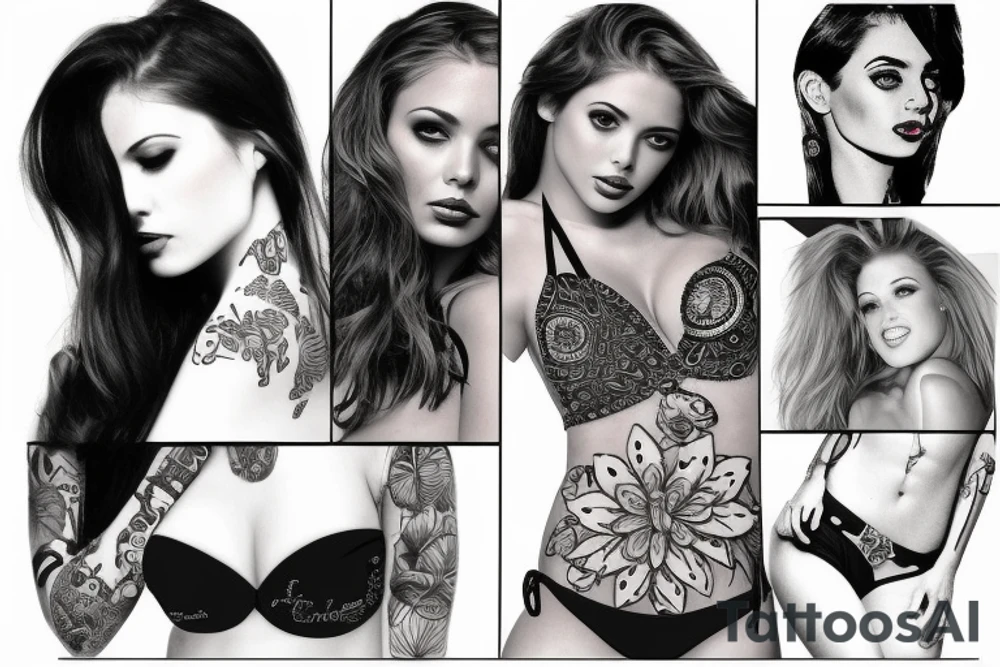 Woman attractive bikini tattoo idea