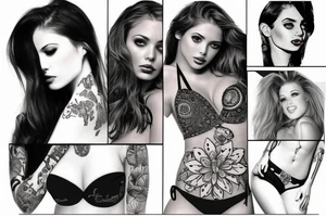 Woman attractive bikini tattoo idea