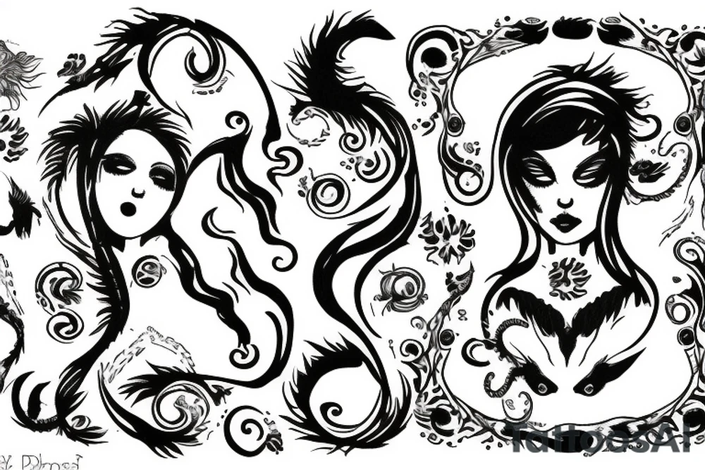 gemini with dragon tattoo idea