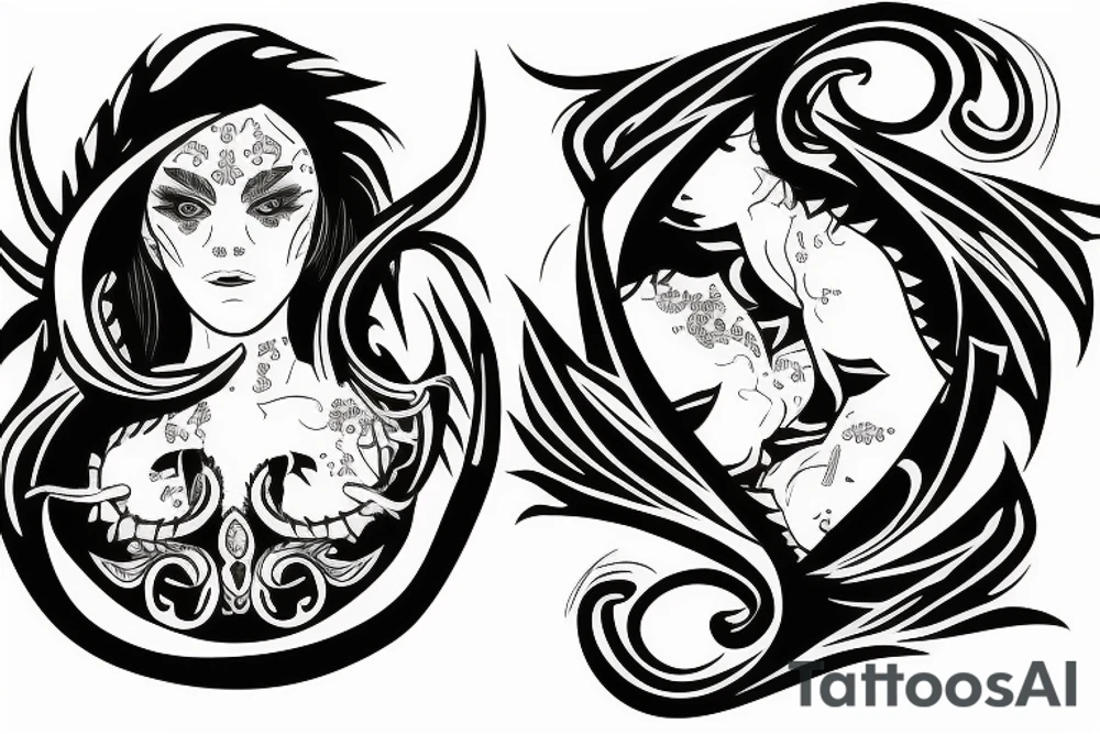 gemini with dragon tattoo idea