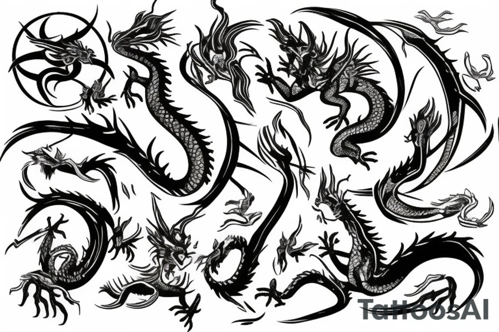 gemini with dragon tattoo idea