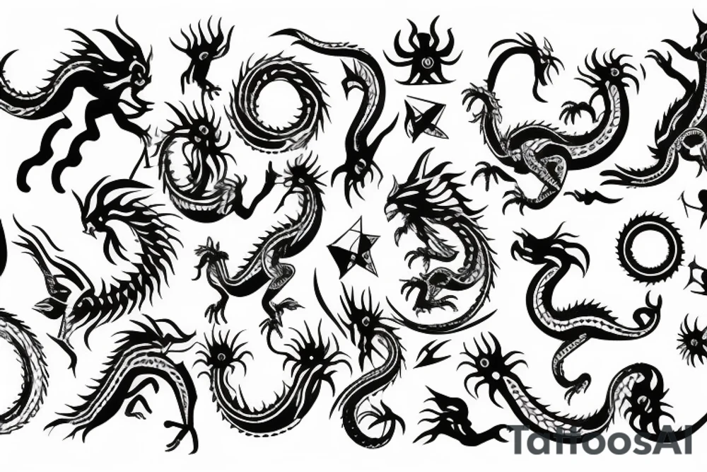 gemini with dragon tattoo idea