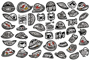 happy cartoon taco tattoo idea