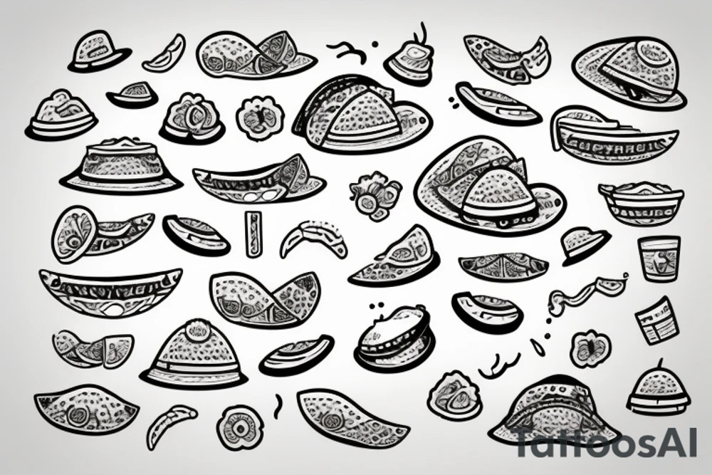 happy cartoon taco tattoo idea